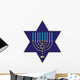 Blue Menorah Graphic Wall Decal