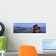 Boat Moored In The Sea Wall Mural