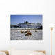 Sheep On A Snow Covered Landscape In Front Of A Castle Wall Mural