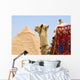 Camel Near A Pyramid, Giza, Egypt Wall Mural