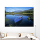 High Angle View Of A Boat In A Lake Wall Mural