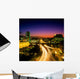 High Angle View Of Traffic Moving In A City At Dusk Wall Mural