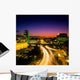High Angle View Of Traffic Moving In A City At Dusk Wall Mural