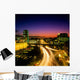 High Angle View Of Traffic Moving In A City At Dusk Wall Mural