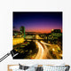 High Angle View Of Traffic Moving In A City At Dusk Wall Mural