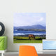 Horse Grazing In A Field Wall Mural