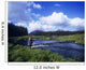 Side Profile Of A Man Fly-Fishing In A River Wall Mural