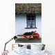 Wheelbarrow In Front Of A Window Of A Cottage Wall Mural