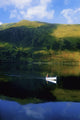 High Angle View Of A Person Boating In A Lake Wall Mural