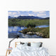 High Angle View Of A Man Fishing In The Lake Wall Mural