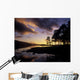 Silhouette Of Trees On The Riverbank Wall Mural
