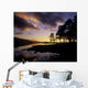 Silhouette Of Trees On The Riverbank Wall Mural