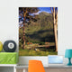 Mobile Homes At A Lakeside In Front Of A Mountain Wall Mural