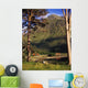 Mobile Homes At A Lakeside In Front Of A Mountain Wall Mural
