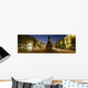 Statue Of A Man On A Pedestal On The Street At Dusk Wall Mural