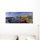 Fishing Boats Moored At A Harbor Wall Mural