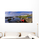Fishing Boats Moored At A Harbor Wall Mural