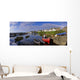 Fishing Boats Moored At A Harbor Wall Mural