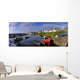 Fishing Boats Moored At A Harbor Wall Mural