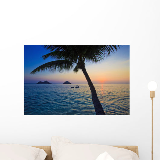 Pacific Sunrise with Palm Wall Mural