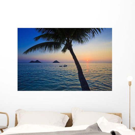 Pacific Sunrise with Palm Wall Mural