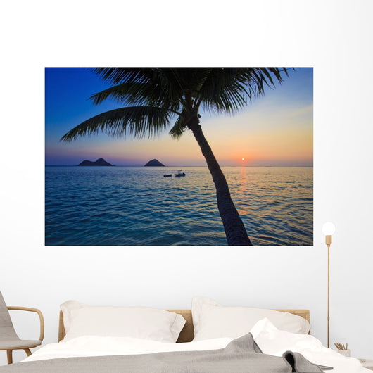 Pacific Sunrise with Palm Wall Mural