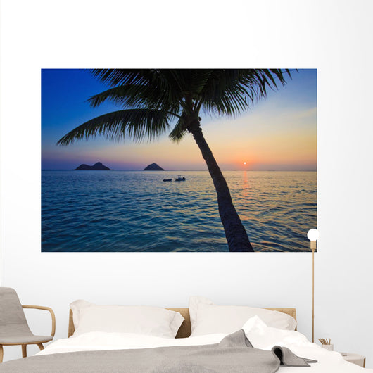 Pacific Sunrise with Palm Wall Mural