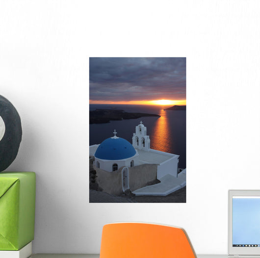 Sunset in Santorini island Wall Mural