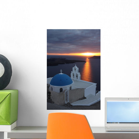 Sunset in Santorini island Wall Mural