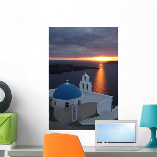 Sunset in Santorini island Wall Mural