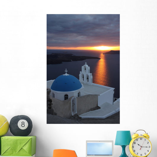 Sunset in Santorini island Wall Mural
