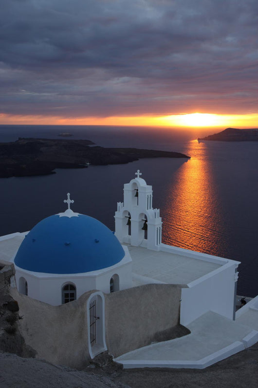 Sunset in Santorini island Wall Mural