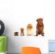Group of dogs different sizes isolated Wall Decal