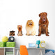 Group of dogs different sizes isolated Wall Decal