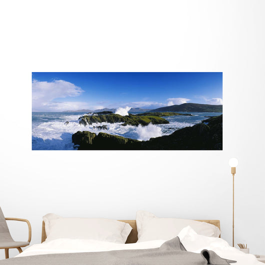 Waves Breaking Over Rocks, West Cork, County Cork, Republic Of Ireland Wall Mural