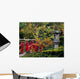 Red Bridge & Japanese Lantern Wall Mural
