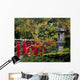 Red Bridge & Japanese Lantern Wall Mural