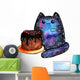 Cosmic Galaxy Cake Cat Wall Decal