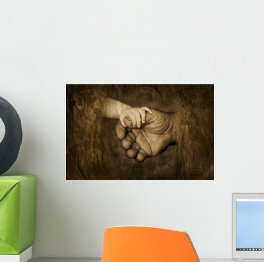 Child's Hand Holding Adult Hands Wall Mural