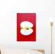 Half An Apple On Red Background Wall Mural