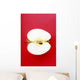 Half An Apple On Red Background Wall Mural