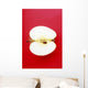 Half An Apple On Red Background Wall Mural
