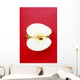 Half An Apple On Red Background Wall Mural