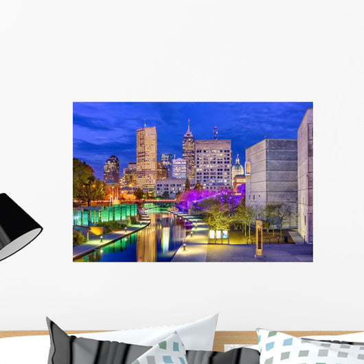 Indianapolis Indiana USA Evening Skyline Wall Decal