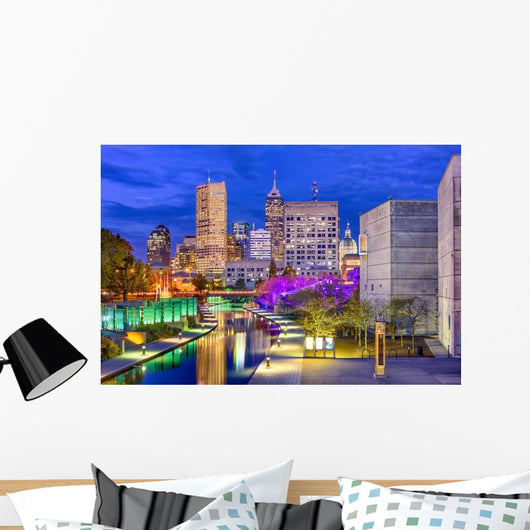 Indianapolis Indiana USA Evening Skyline Wall Decal