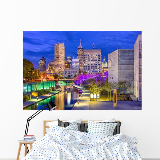 Indianapolis Indiana USA Evening Skyline Wall Decal