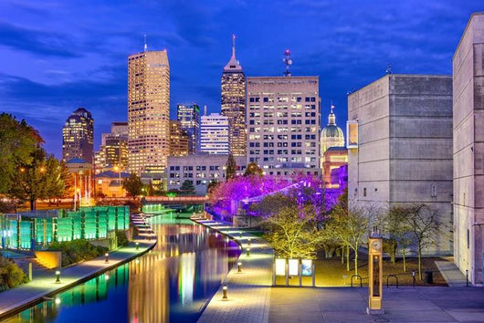 Indianapolis Indiana USA Evening Skyline Wall Decal