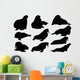 Walrus Silhouette Vector Graphics Wall Decal Sticker Set