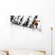 Person Snowboarding On A Railing Wall Mural