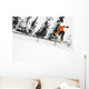 Person Snowboarding On A Railing Wall Mural
